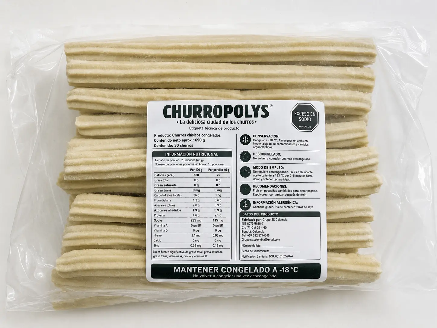 Paquete de churros Clásicos Churropolys